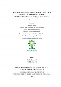 Strategi Coping Stress Pada Ibu Rumah Tangga Pasca Ditinggal Suami Merantau Bekerja ( Studi Kasus Di Dukuh Kaponan, Desa Sangge, Kecamatan Klego, Kabupaten Boyolali )