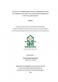 PELAKSANAAN TEKNIK MOTIVATIONAL INTERVIEWING UNTUK ANAK KORBAN PENCABULAN DI ALIANSI PEDULI PEREMPUAN SUKOWATI (APPS) SRAGEN
