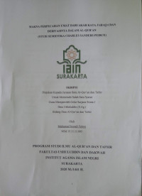 MAKNA PERPECAHAN UMAT DARI AKAR KATA FARAQA DAN DERIVASINYA DALAM AL-QUR`AN (STUDI SEMIOTIKA CHARLES SANDERS PEIRCE)
