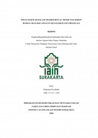 PESAN DAKWAH DALAM TRADISI RITUAL METRI TUK BABON DI DESA SELO KECAMATAN SELO KABUPATEN BOYOLALI