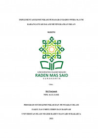 Implementasi Komunikasi Pemasaran Radio Swiba 96.3 FM Karanganyar Dalam Meningkatkan Iklan