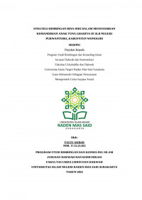 Strategi Bimbingan Bina Diri Dalam Menanamkan Kemandirian Anak Tuna Grahita Di SLB Negeri Purwantoro, Kabupaten Wonogiri