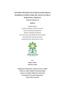 FENOMENA PRAKTIK SUWUK SEBAGAI PENGOBATAN TRADISIONAL DI DESA WERU KECAMATAN PACIRAN KABUPATEN LAMONGAN (Kajian Living Qur’an)