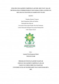 STRATEGI MANAJEMEN PARIWISATA KENDIL MOUNTAIN DALAM MENINGKATKAN PEREKONOMIAN DESA JATIMULYO KECAMATAN MANTINGAN KABUPATEN NGAWI