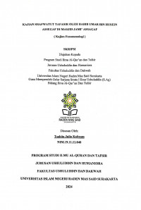 Kajian Shafwatut Tafasir Oleh Habib Umar Bin Husein Assegaf Di Masjid Jami’ Assagaf ( Studi Terhadap Edmund Husserl)