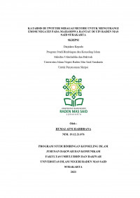 Katarsis di Twitter Sebagai Metode Untuk Mengurangi Emosi Negatif Pada Mahasiswa Rantau di UIN Raden Mas Said Surakarta