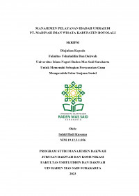 Manajemen Pelayanan Ibadah Umrah Di PT. Madinah Iman Wisata Kabupaten Boyolali