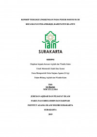 Konsep Teologi Lingkungan pada Pusur Institute di Kecamatan Polanharjo, Kabupaten Klaten
