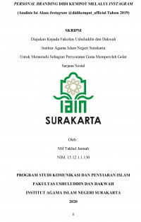 Personal Branding Didi Kempot Melalui Instagram (Analisis Akun Instagram @didikempot_official Tahun 2019)